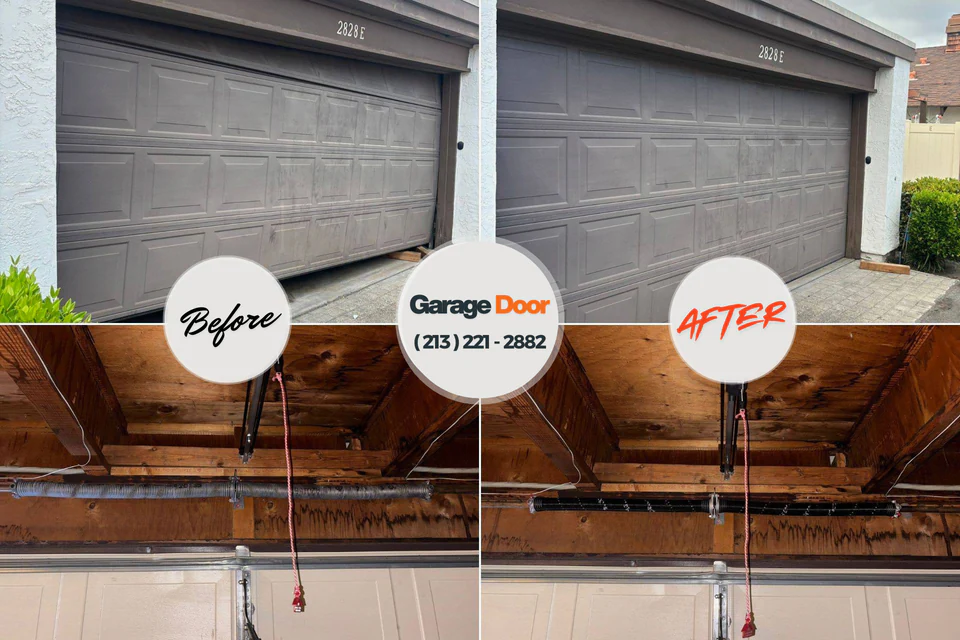 Before and after: garage door repair Macoupin County